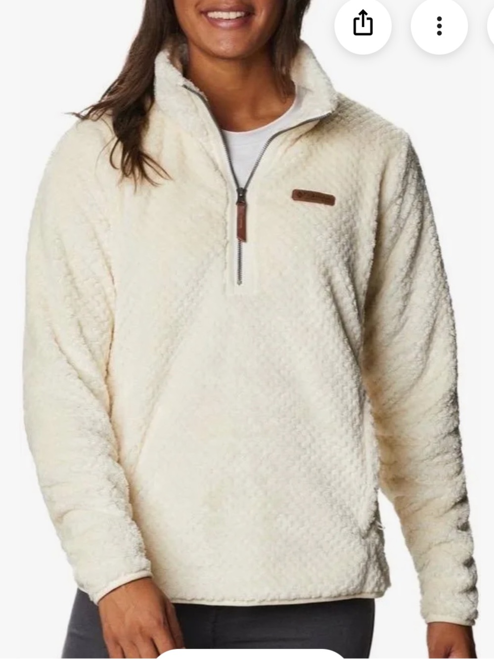 Columbia Cream Sherpa 1/4 Zip Pullover